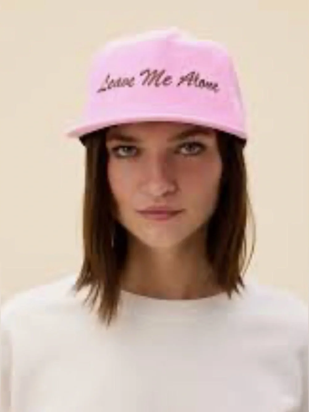 Daydreamer Leave Me Alone Pink Corduroy Pink Dad Embroidered Baseball Hat
